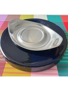 Vintage WMF Cromargan stainless steel asymmetrical gravy boat underplate-Germany
